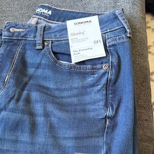 Sonoma Dark Blue Skinny Jeans with Contrast Stitching